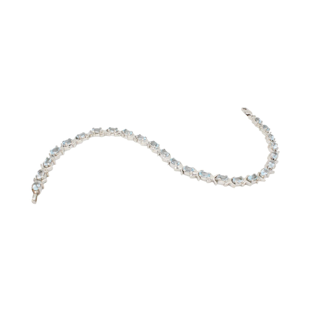 Genuine Sky Blue Topaz 13.0ctw Tennis Bracelet