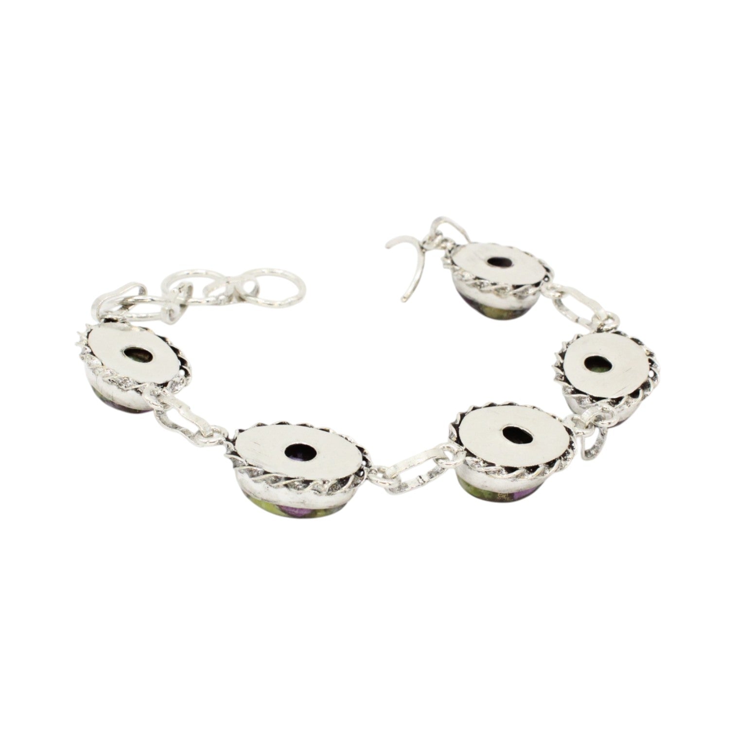 Genuine Purple Copper Turquoise Oval Bracelet