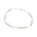 Moissanite 3-Stone Paperclip Tennis Bracelet
