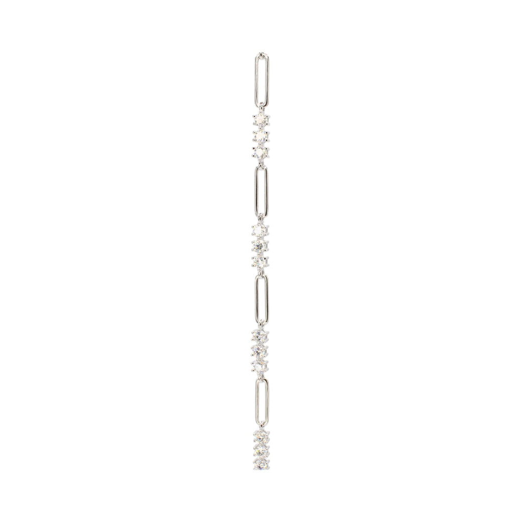 Moissanite 3-Stone Paperclip Tennis Bracelet