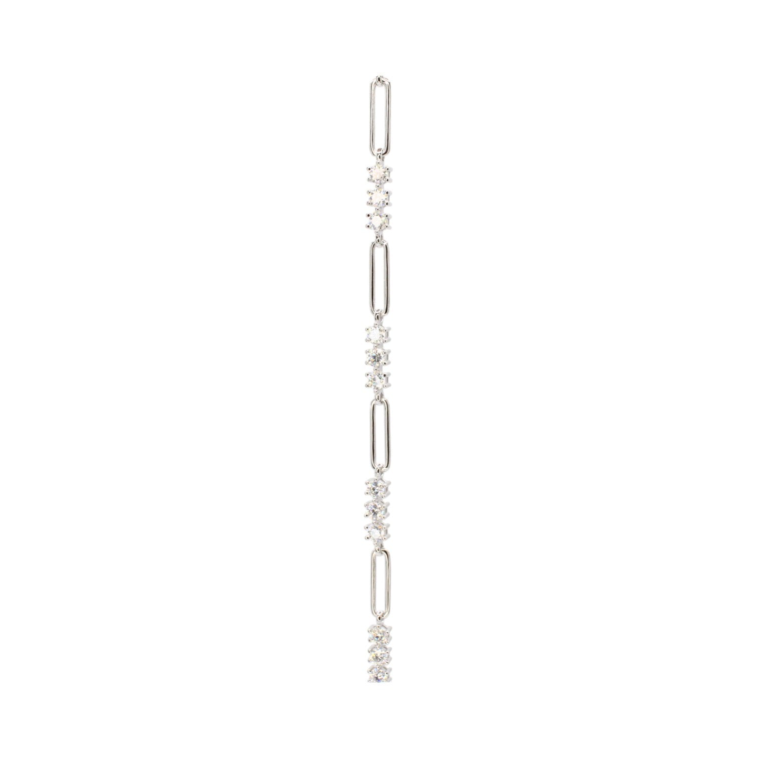 Moissanite 3-Stone Paperclip Tennis Bracelet