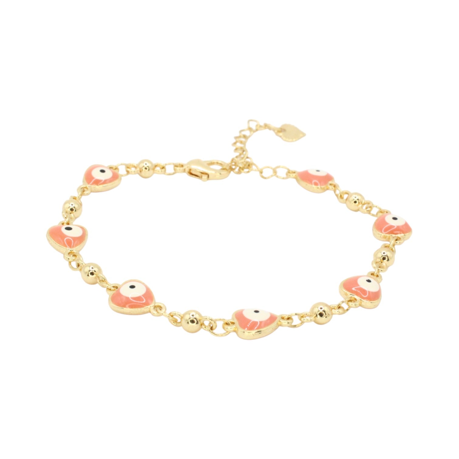 Heart Evil Eye Tennis Bracelet