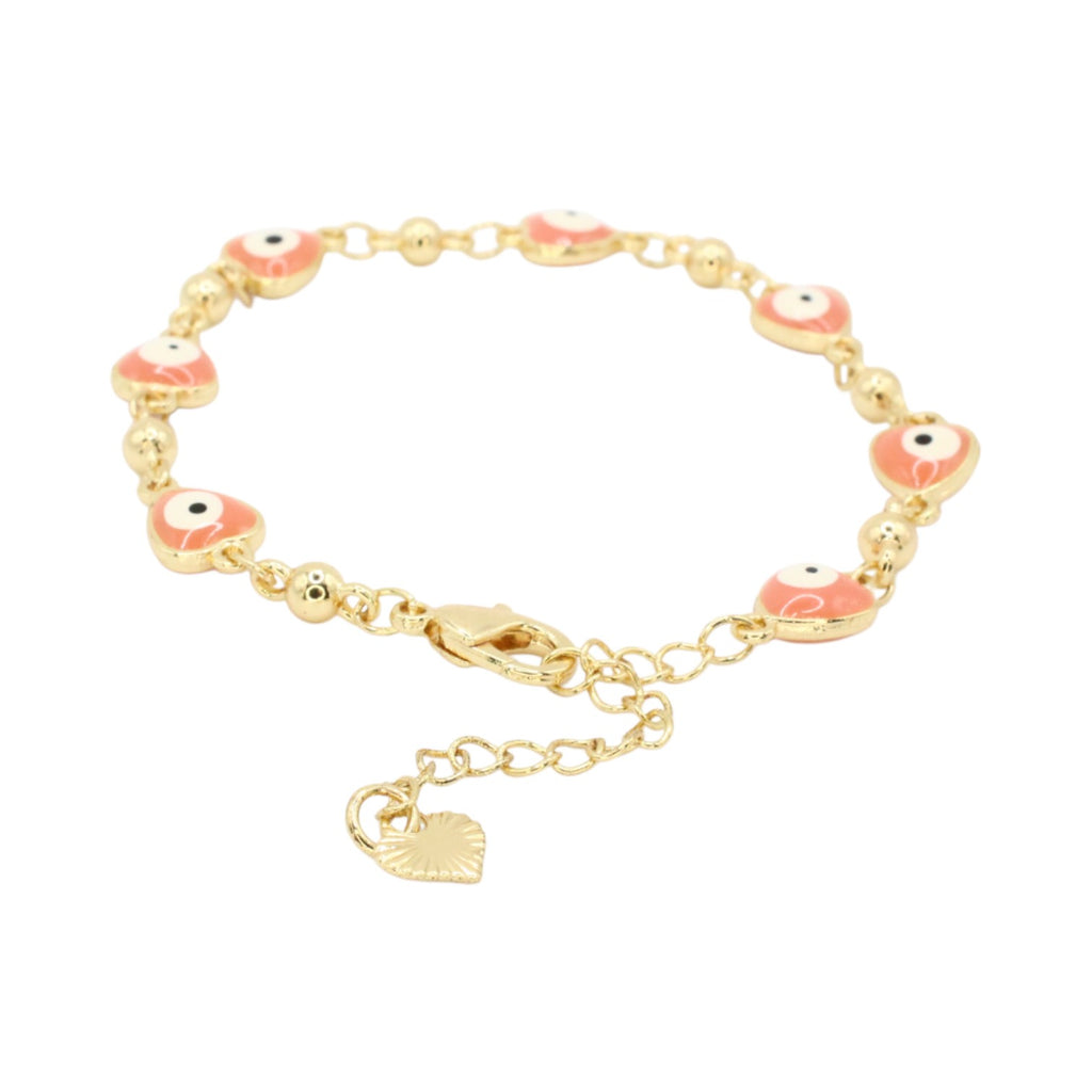 Heart Evil Eye Tennis Bracelet