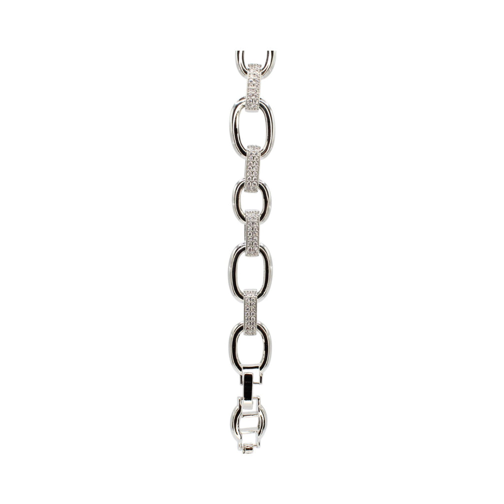 Cubic Zirconia Oval Link Chain Bracelet