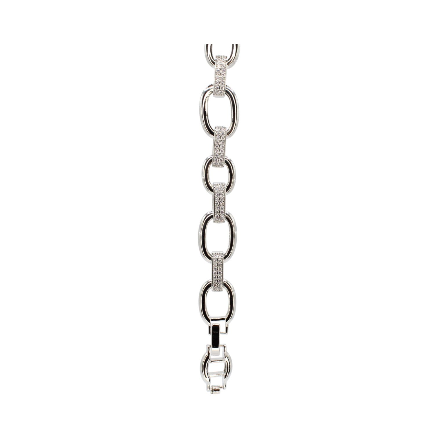 Cubic Zirconia Oval Link Chain Bracelet
