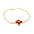 Cubic Zirconia Red Clover Tennis Bracelet