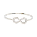 Cubic Zirconia Infinity Baguette Hinge Bangle Bracelet