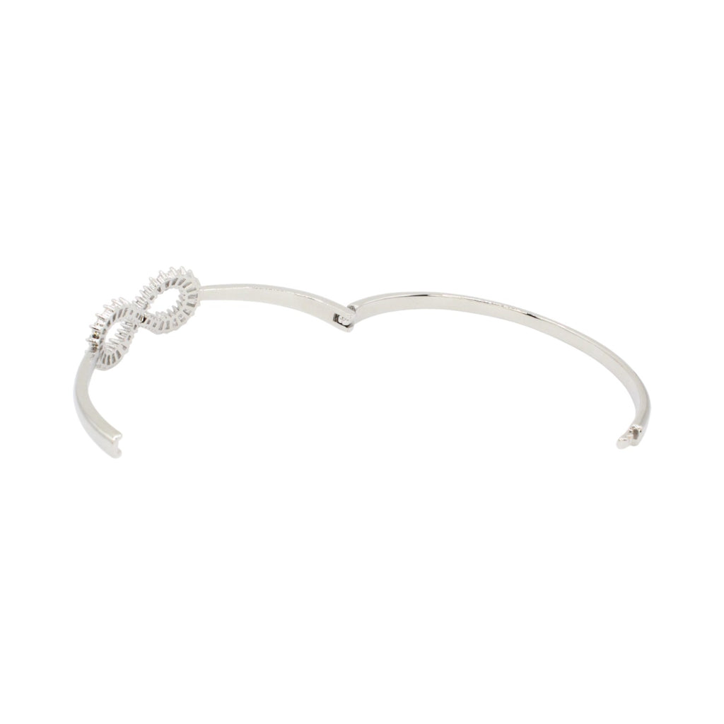 Cubic Zirconia Infinity Baguette Hinge Bangle Bracelet