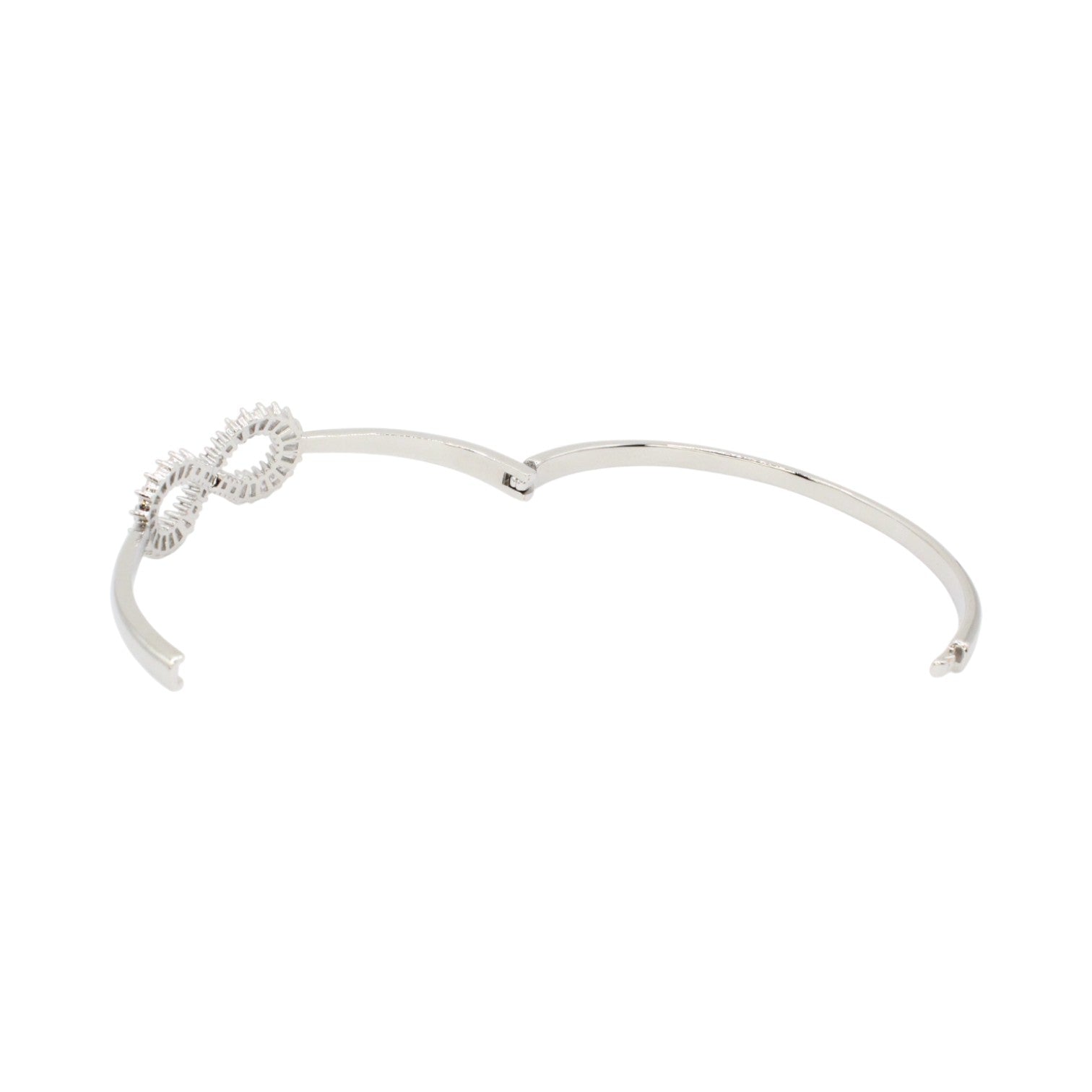 Cubic Zirconia Infinity Baguette Hinge Bangle Bracelet