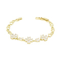 CZ Clover Heart Link Tennis Bracelet