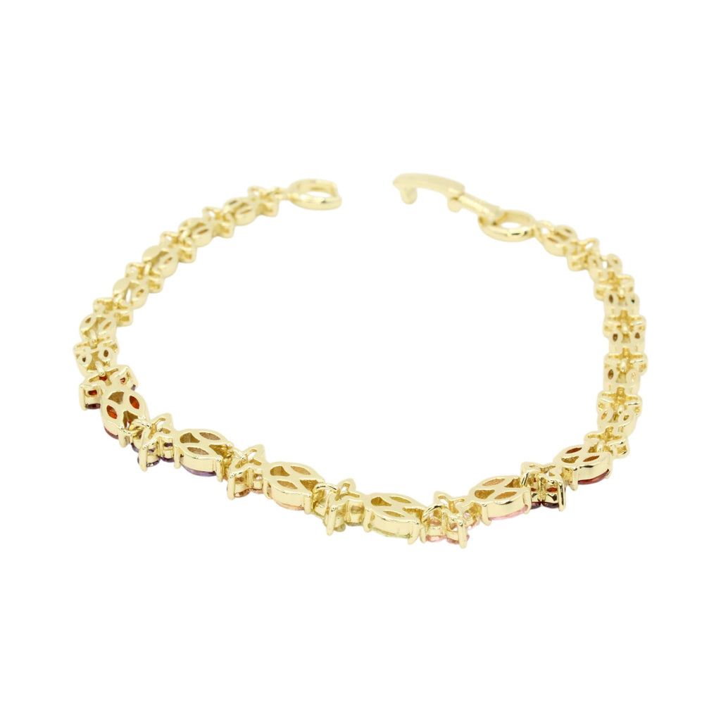 Multi Gemstone Clover & Marquise Tennis Bracelet