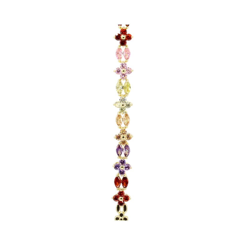 Multi Gemstone Clover & Marquise Tennis Bracelet