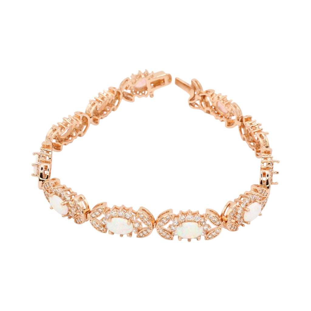 Opal AAA CZ Halo Butterfly Tennis Bracelet