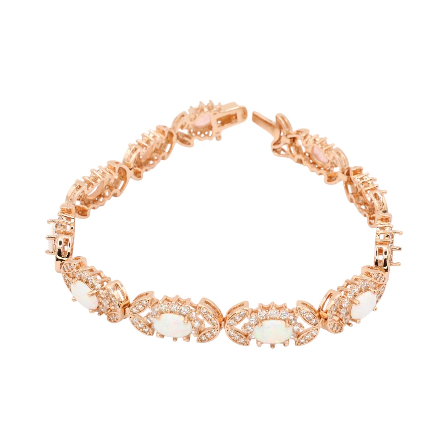 Opal AAA CZ Halo Butterfly Tennis Bracelet