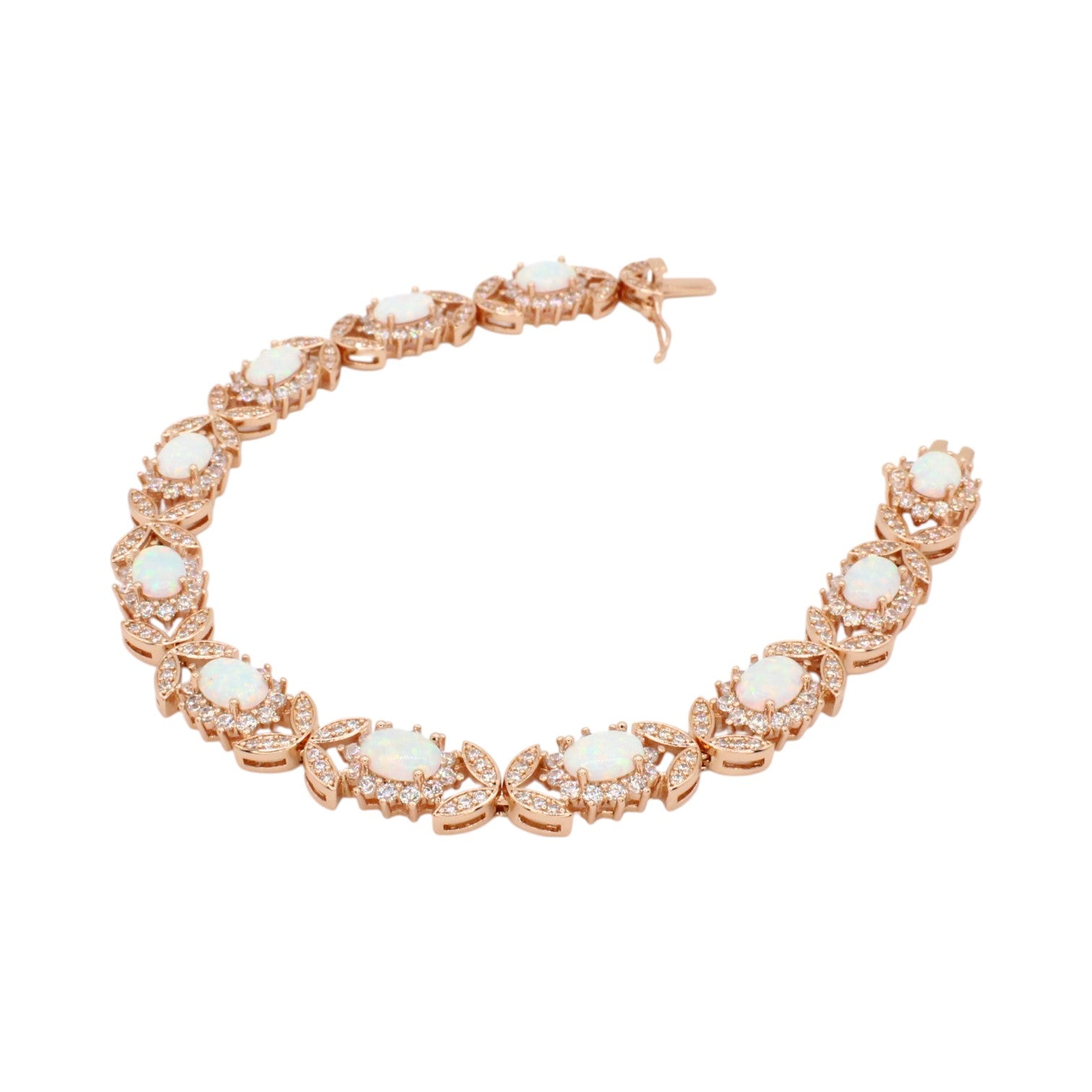 Opal AAA CZ Halo Butterfly Tennis Bracelet