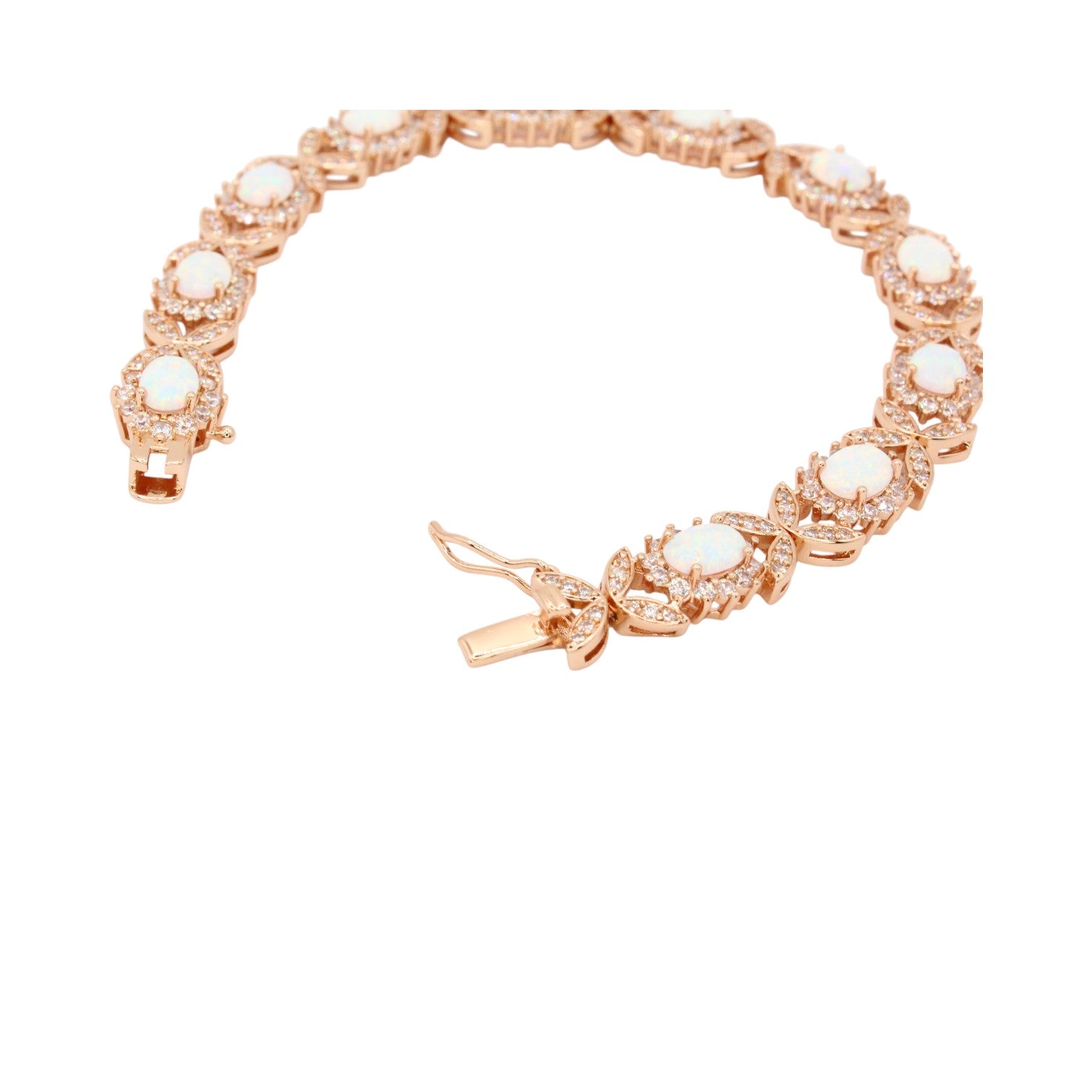 Opal AAA CZ Halo Butterfly Tennis Bracelet