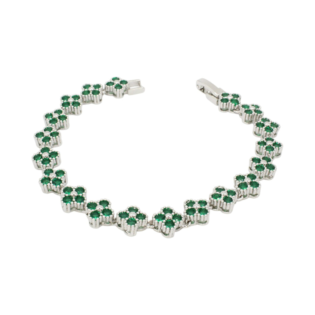 Emerald Clover Tennis Bracelet