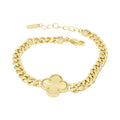 Diamond Cut Clover Cuban CZ Lock Bracelet
