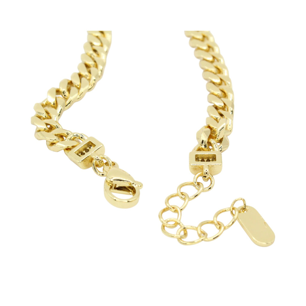 Diamond Cut Clover Cuban CZ Lock Bracelet