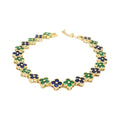 Emerald & Sapphire Clover Tennis Bracelet