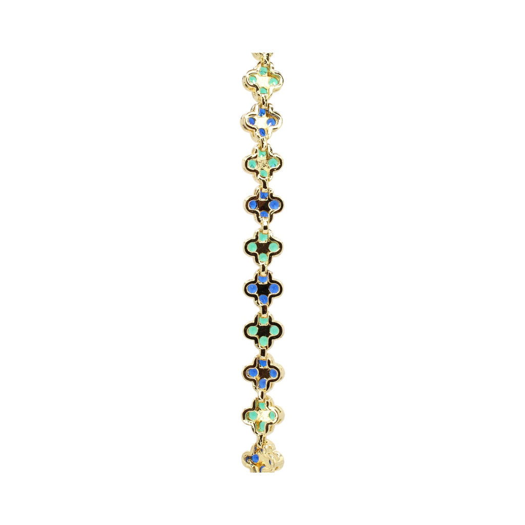 Emerald & Sapphire Clover Tennis Bracelet