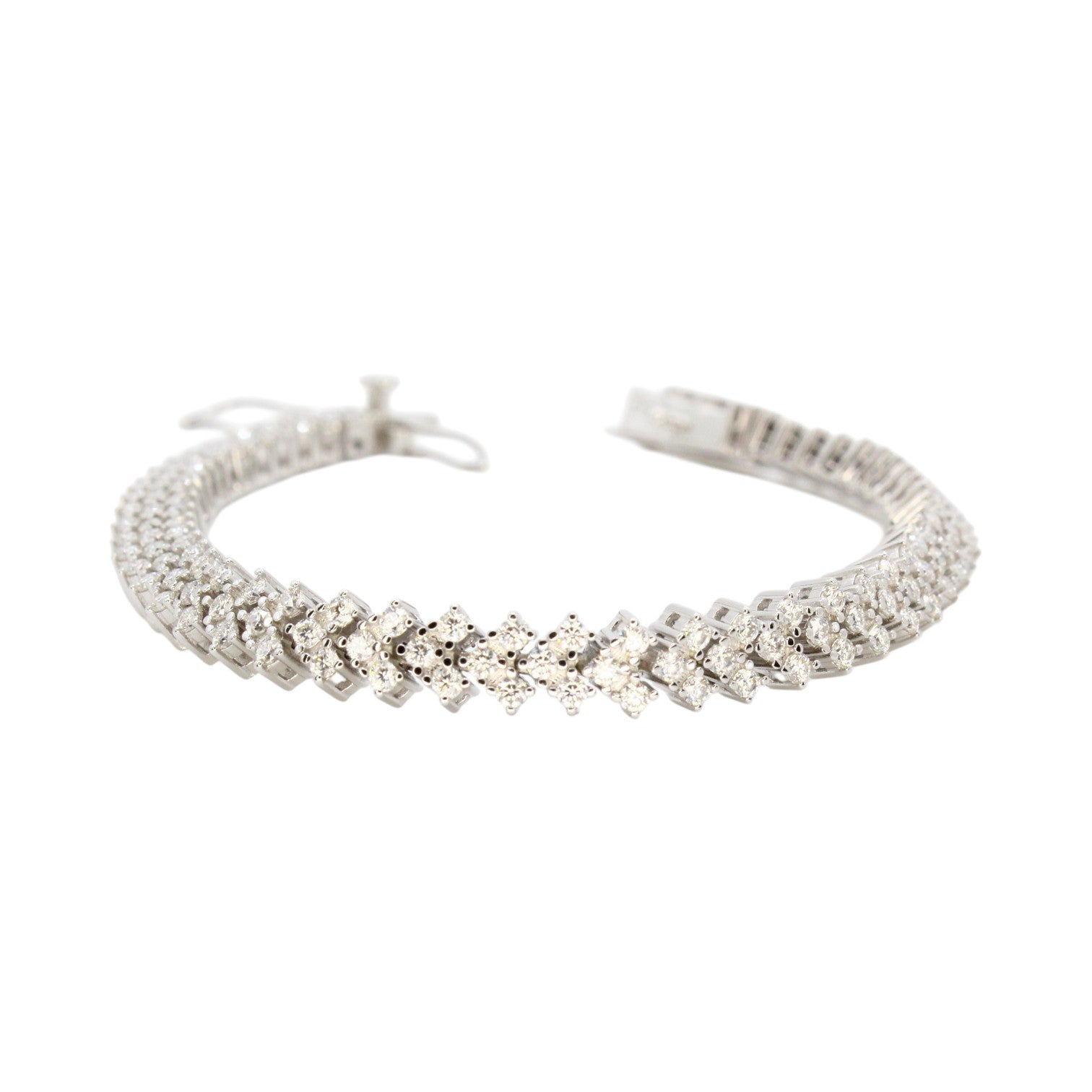 Moissanite 2.9ctw Chevron Tennis Bracelet