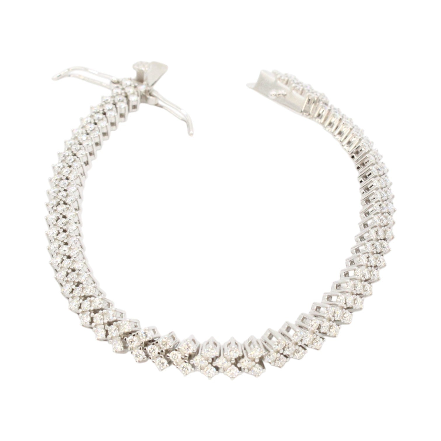 Moissanite 2.9ctw Chevron Tennis Bracelet