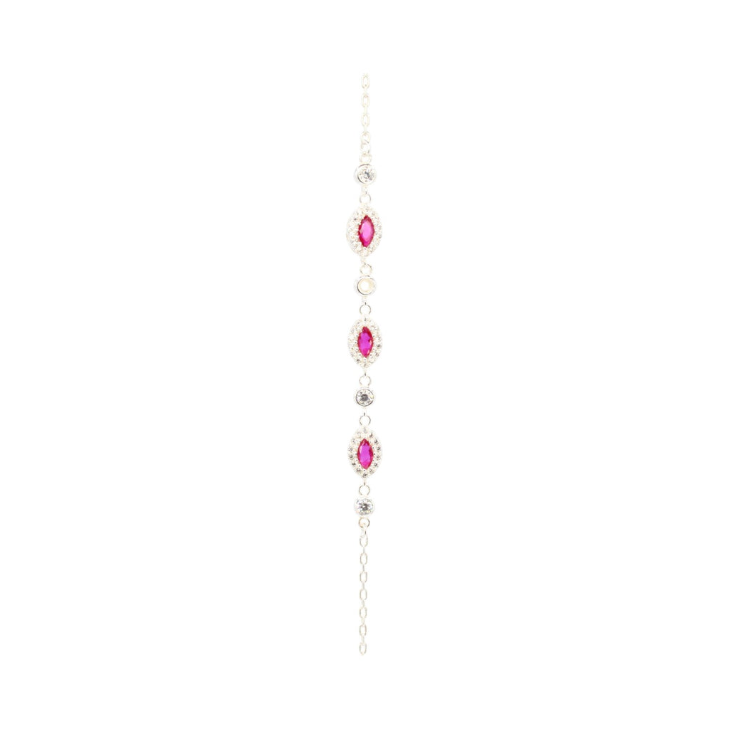 Marquise Pink & White Topaz Bracelet