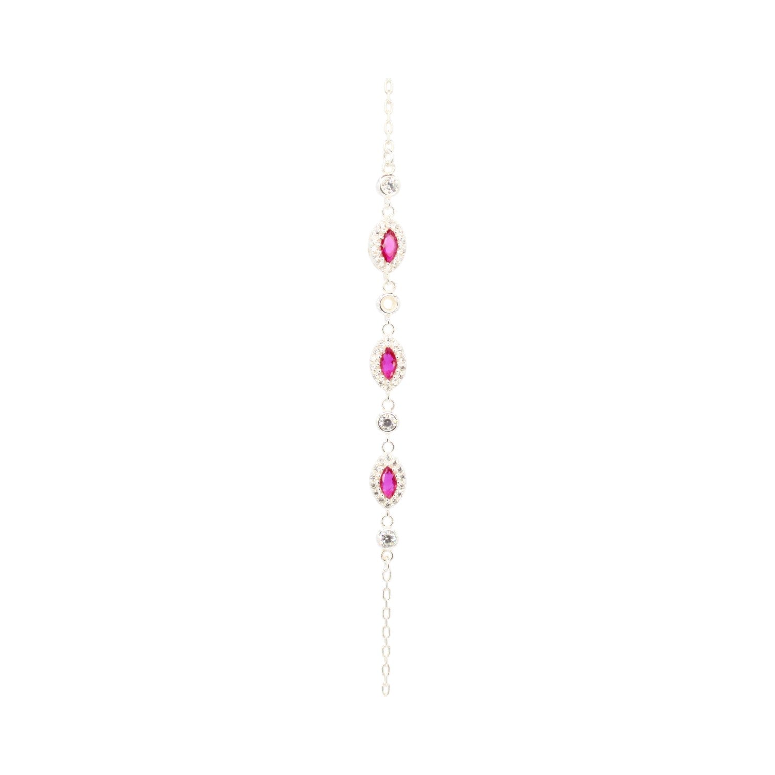 Marquise Pink & White Topaz Bracelet
