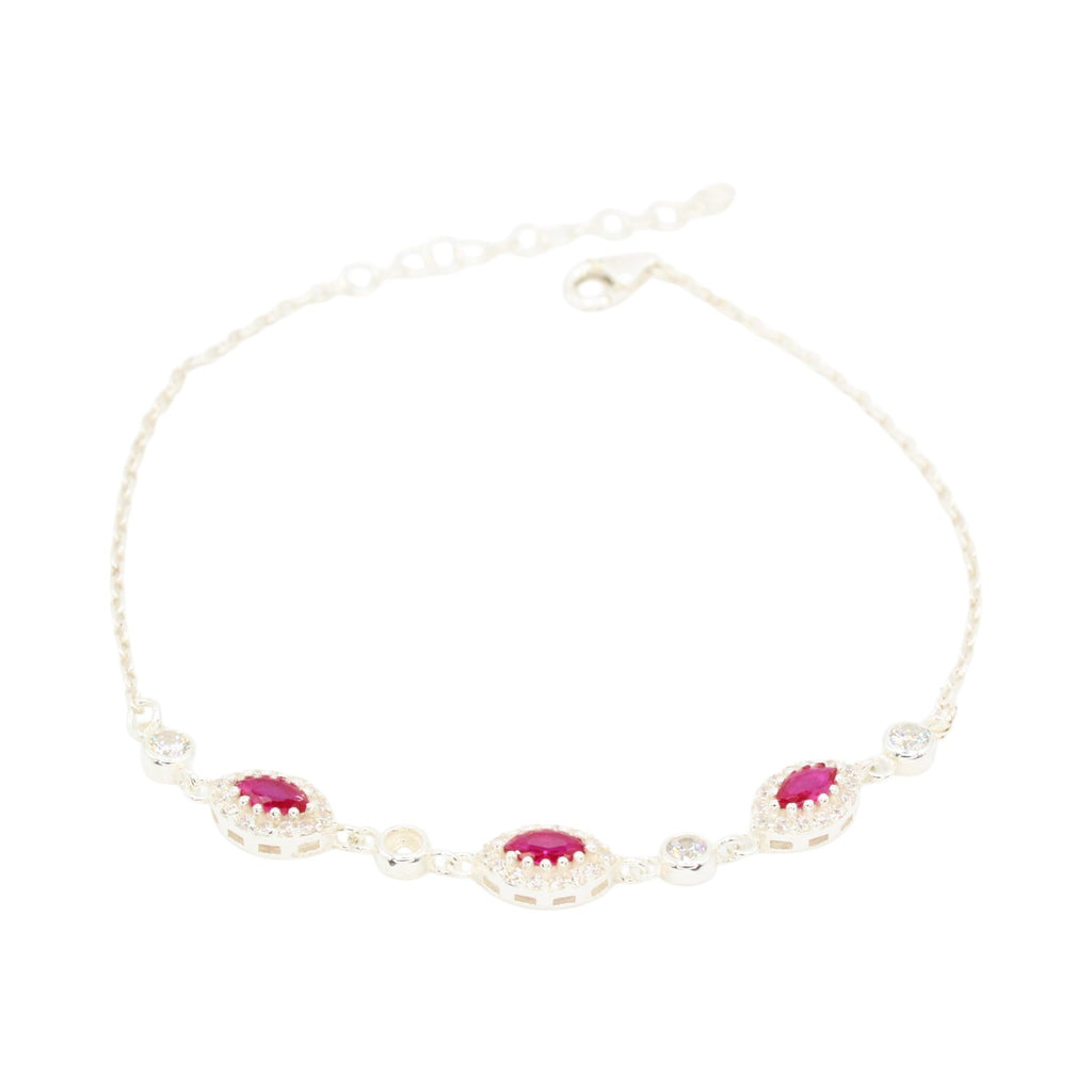 Marquise Pink & White Topaz Bracelet