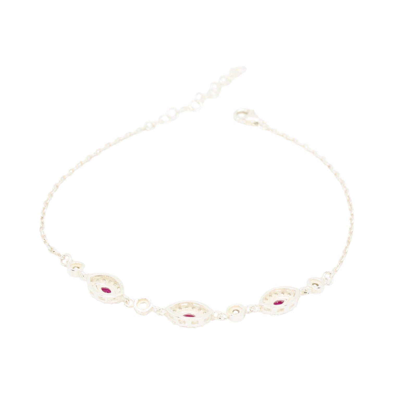 Marquise Pink & White Topaz Bracelet