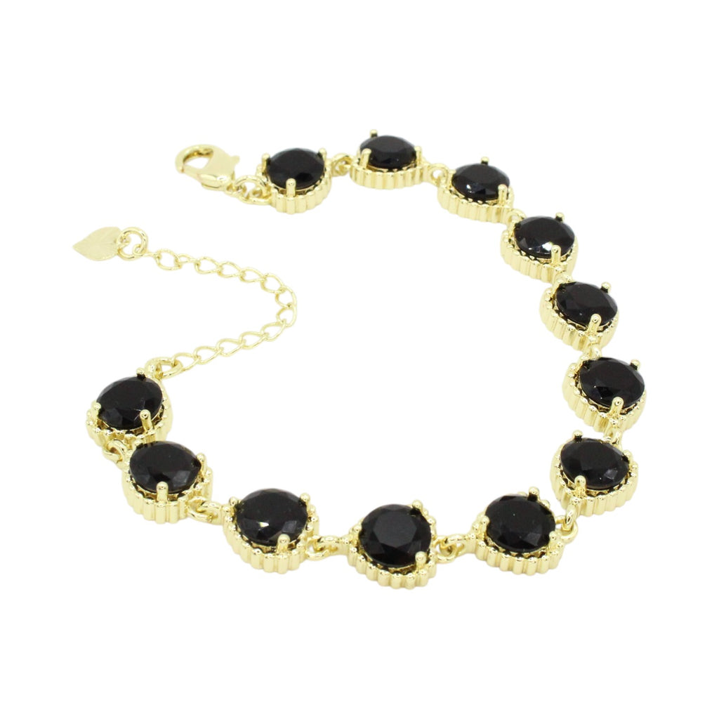 Black Onyx Heart Setting Bracelet