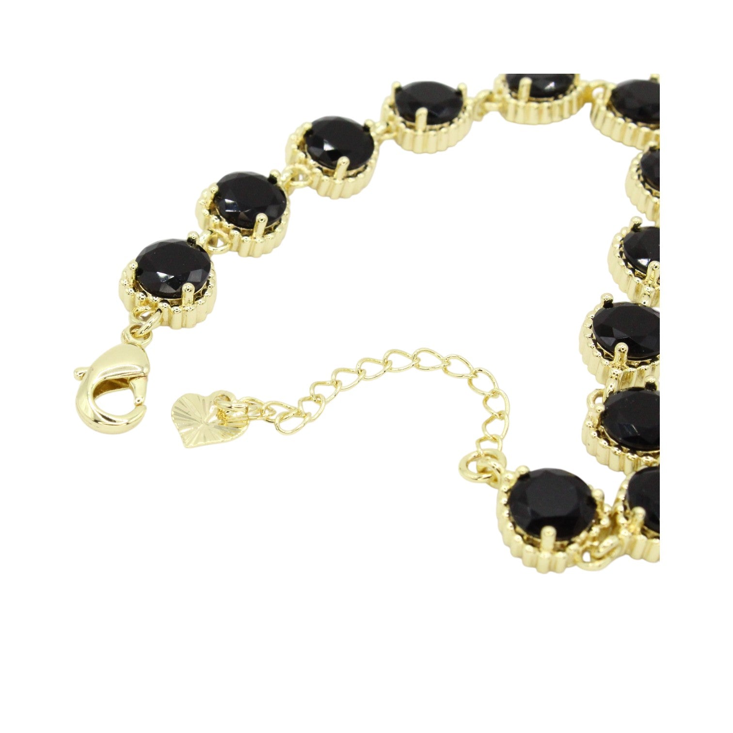 Black Onyx Heart Setting Bracelet