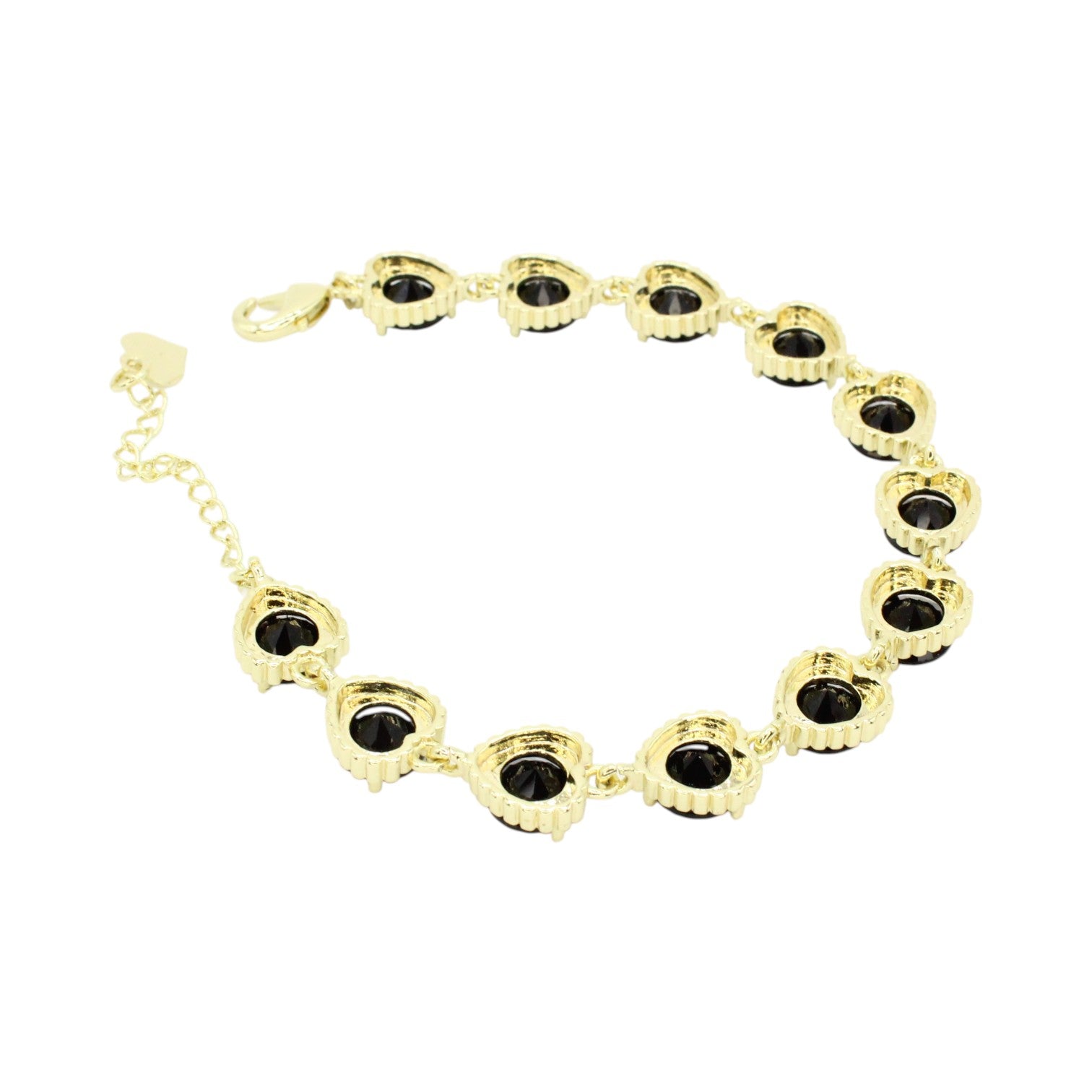 Black Onyx Heart Setting Bracelet
