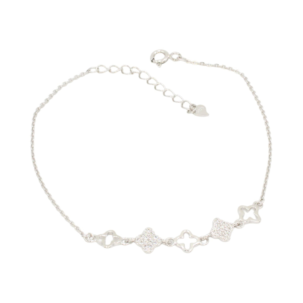 Moissanite & Filigree Micro Clover Tennis