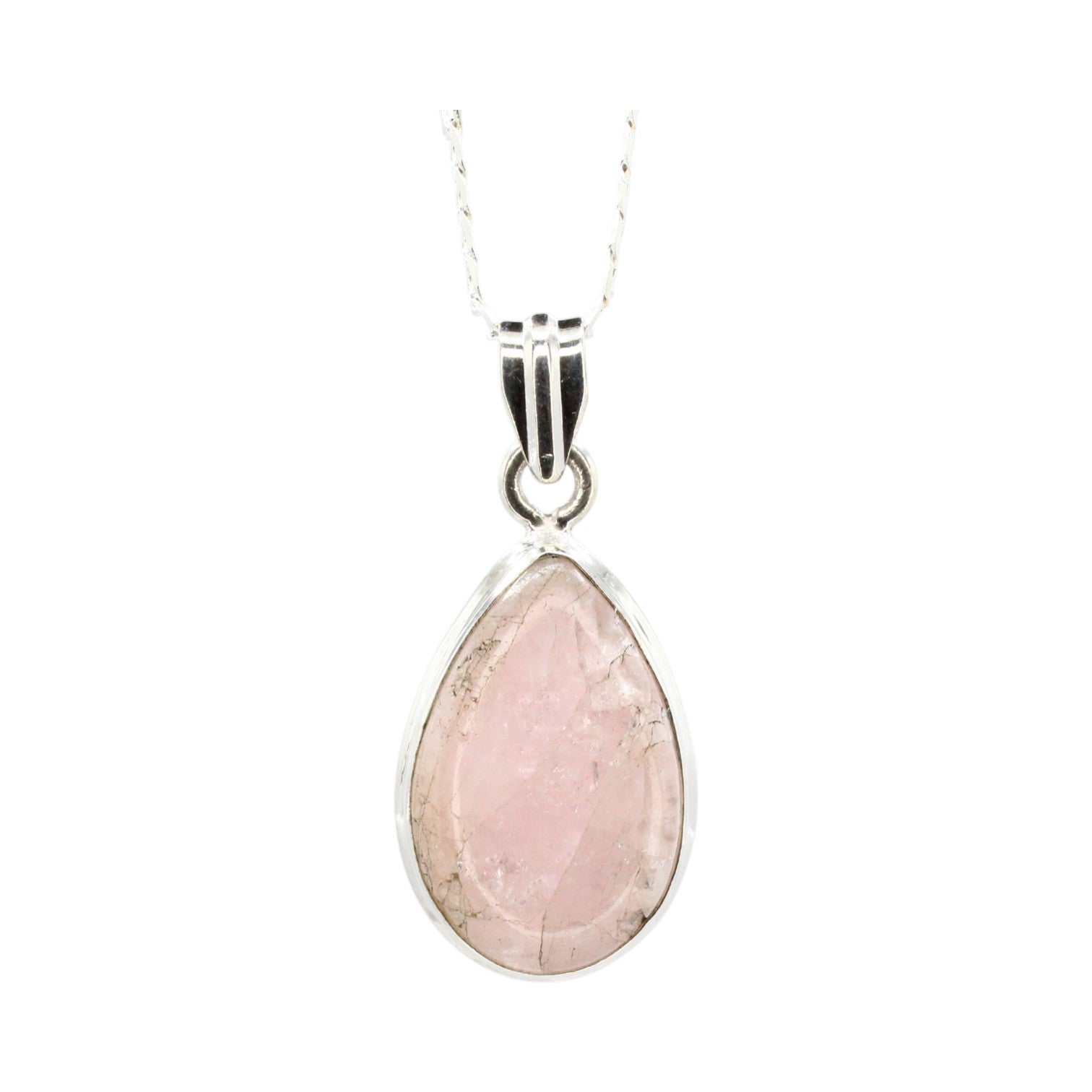Genuine Teardrop Blush Morganite Necklace
