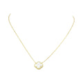 Micro White Mother of Pearl Clover Necklace
