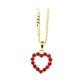 Genuine Ruby 0.43ctw & 10k Yellow Gold Heart Necklace
