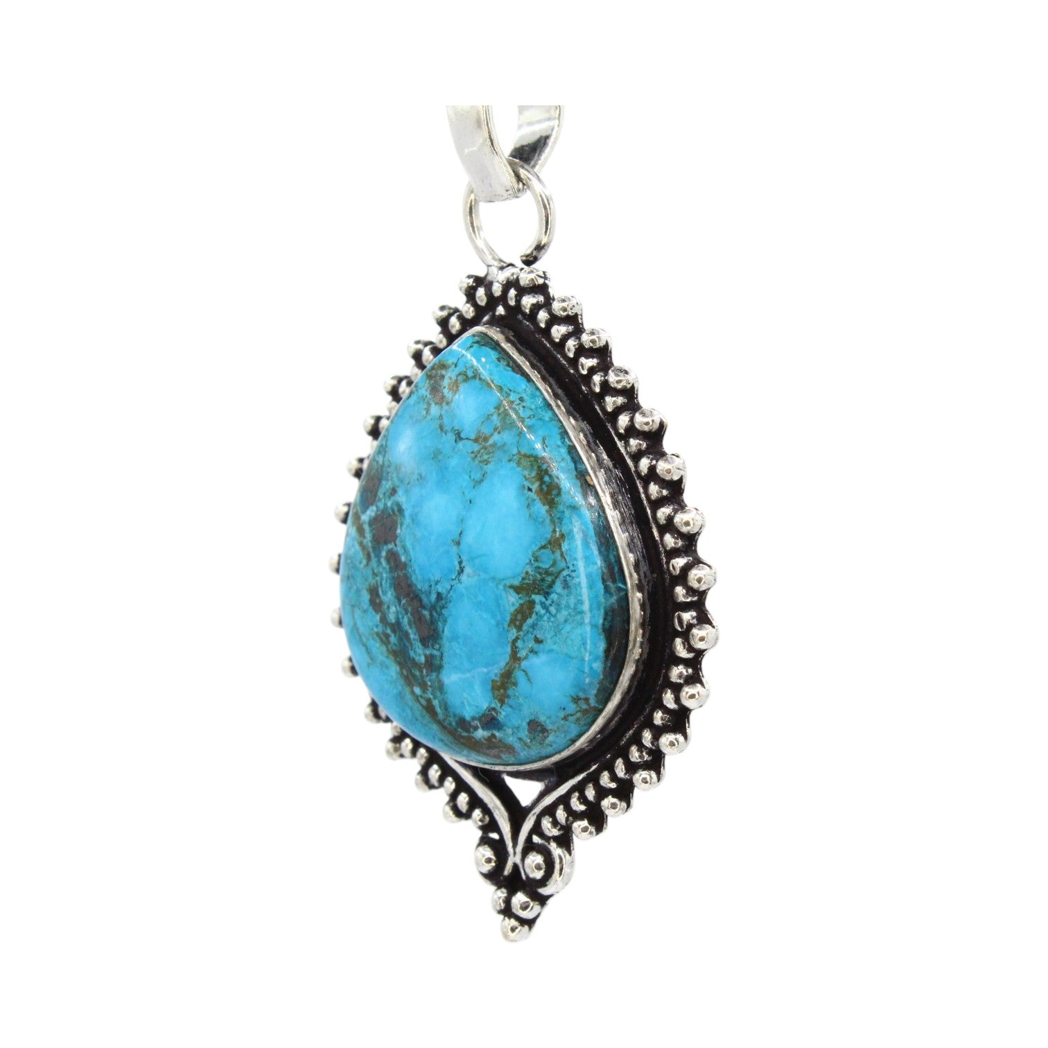 Genuine Chocolate Turquoise Chubby Pear Necklace