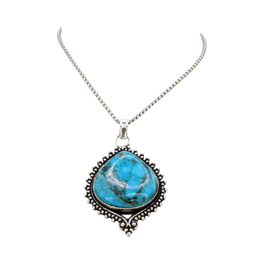 Genuine Chocolate Turquoise Chubby Pear Necklace