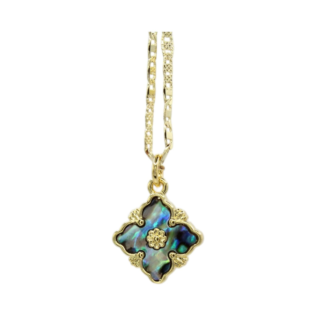 Genuine Abalone Clover Necklace