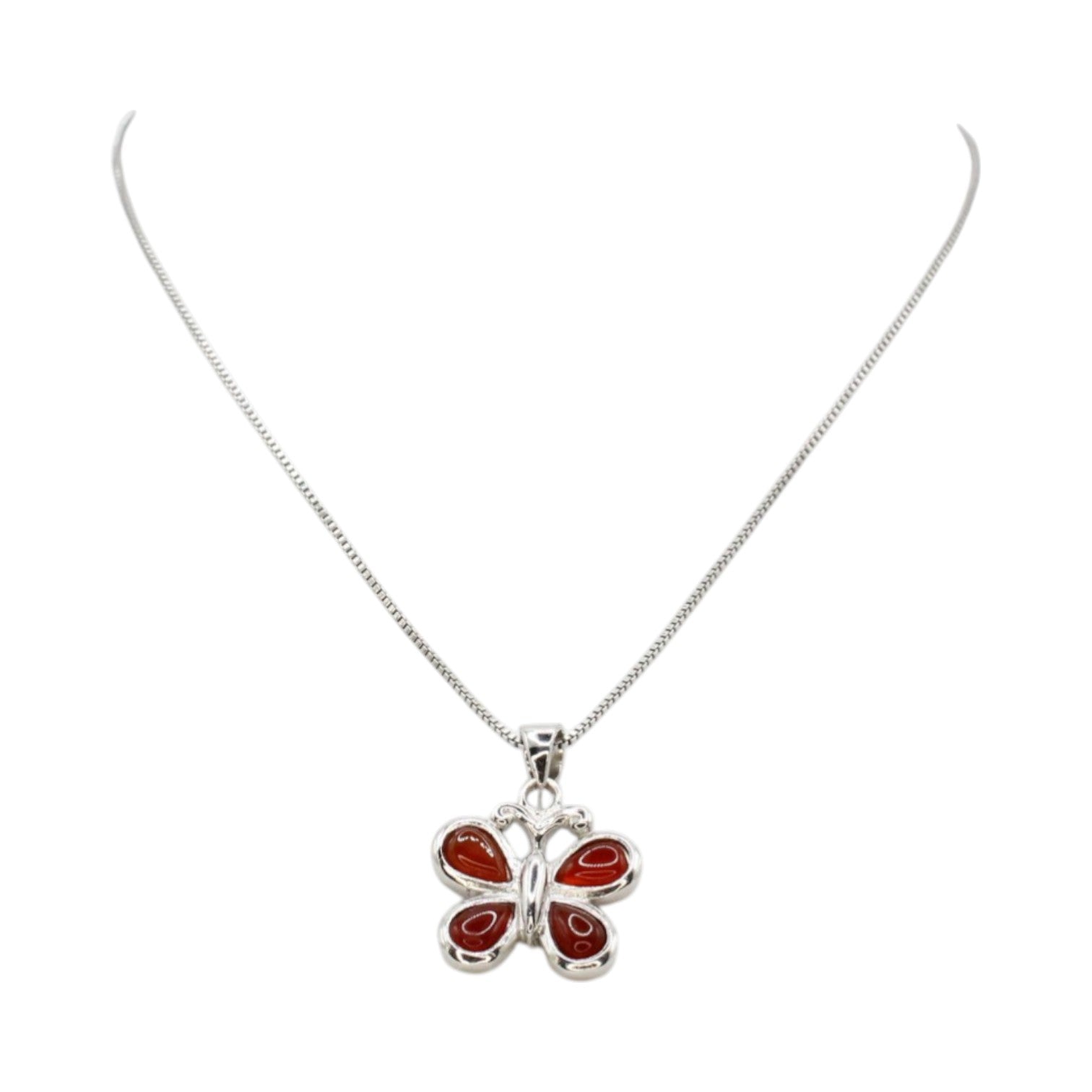 Carnelian Butterfly Necklace