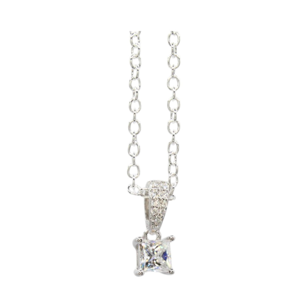 Princess Moissanite Solitaire .40ct  Necklace