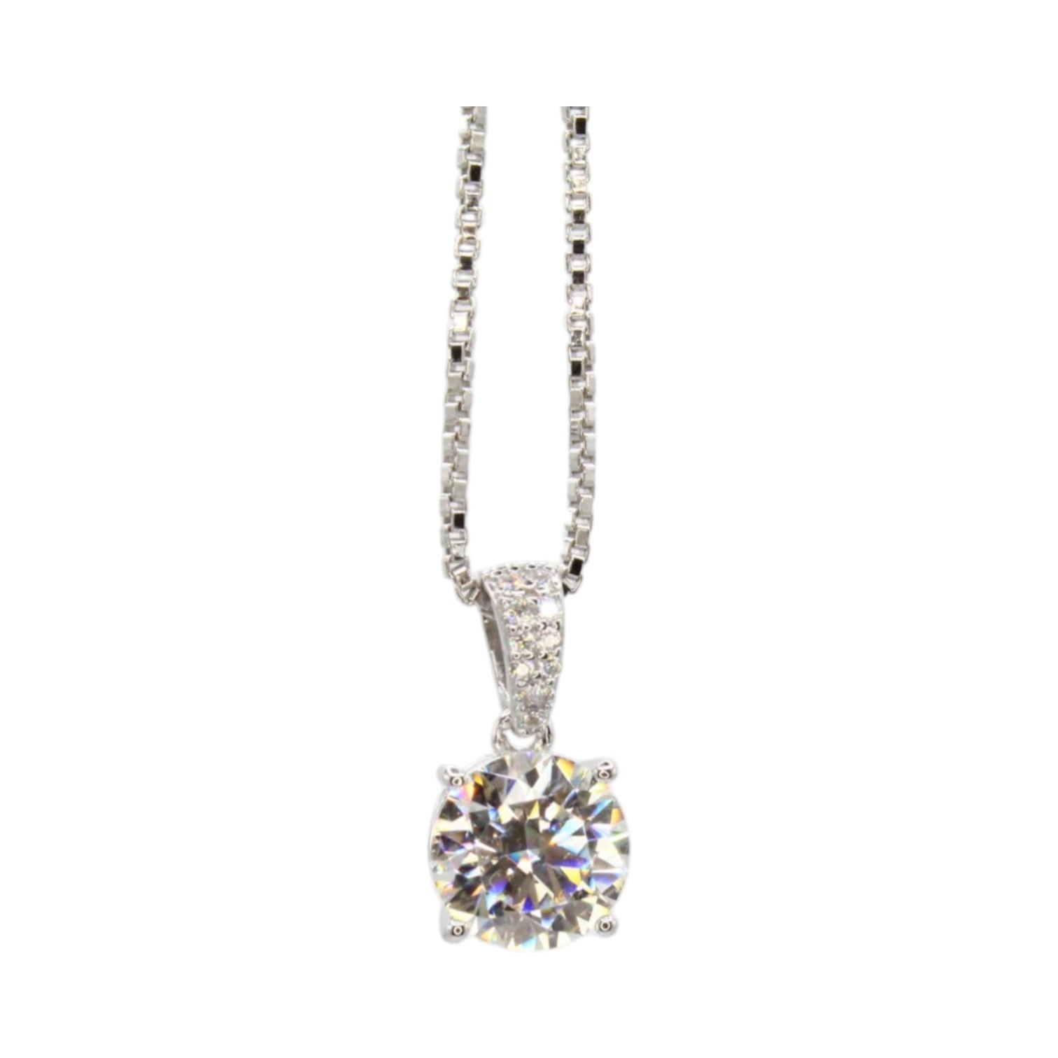 Moissanite Solitaire 8mm 2ct Necklace