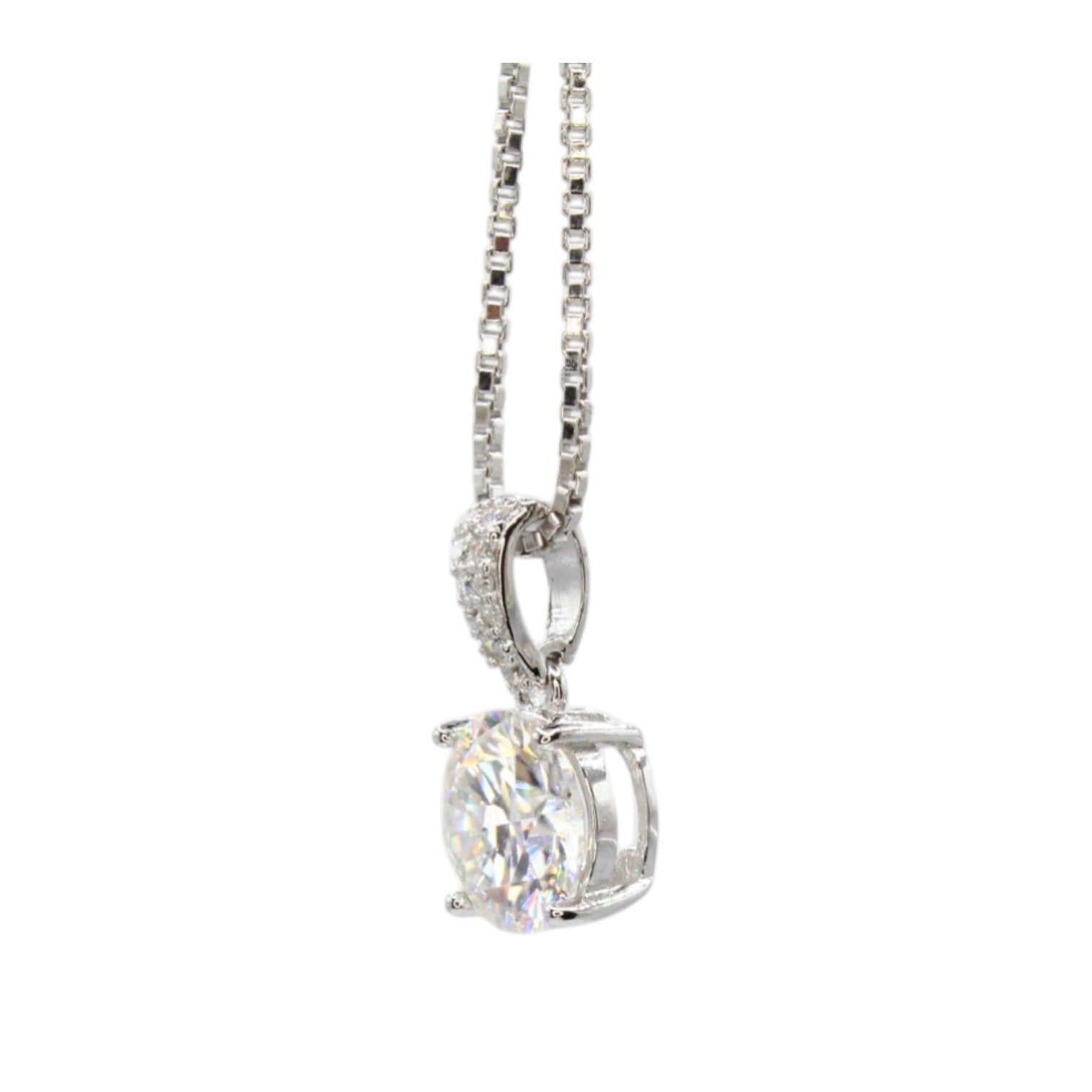 Moissanite Solitaire 8mm 2ct Necklace