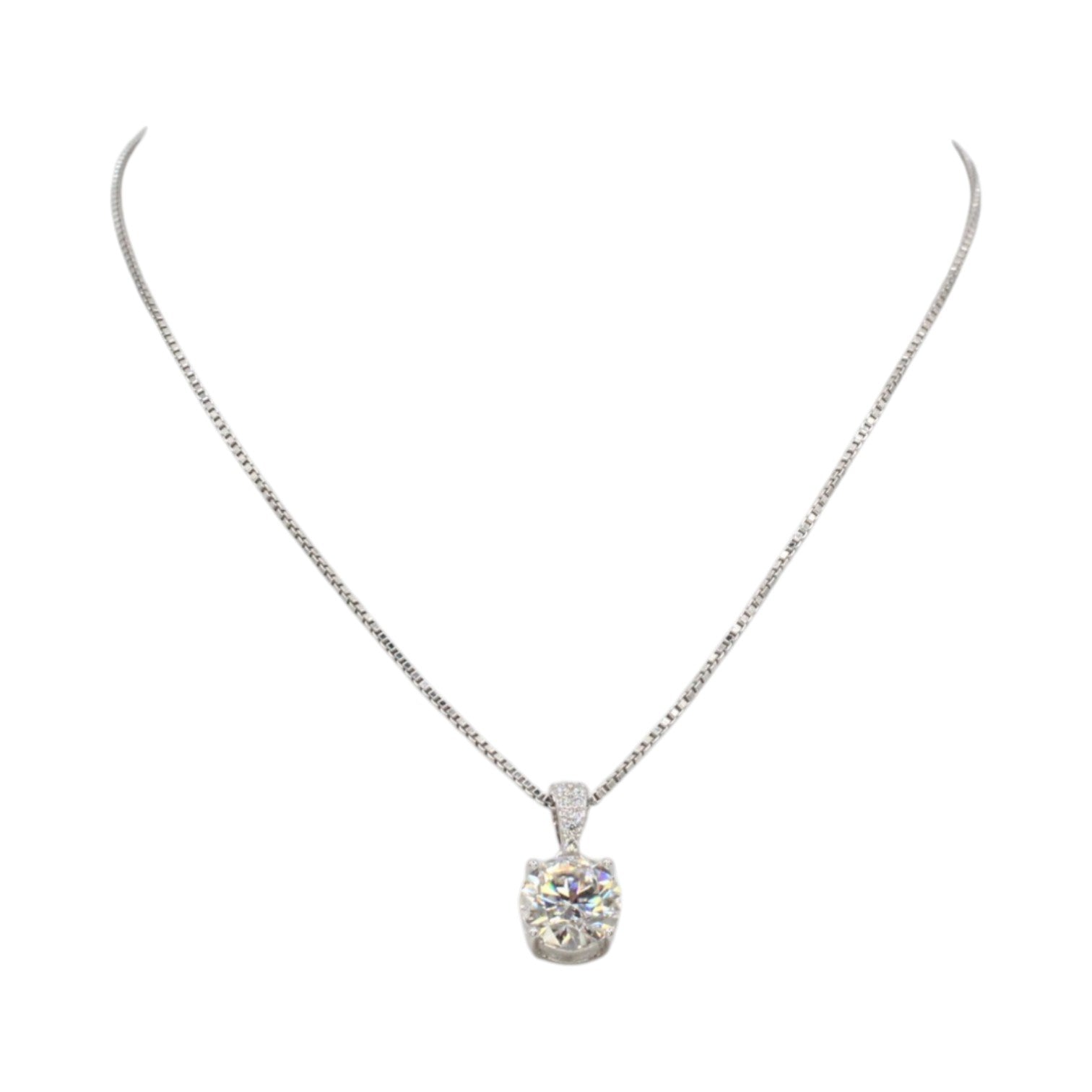 Moissanite Solitaire 8mm 2ct Necklace