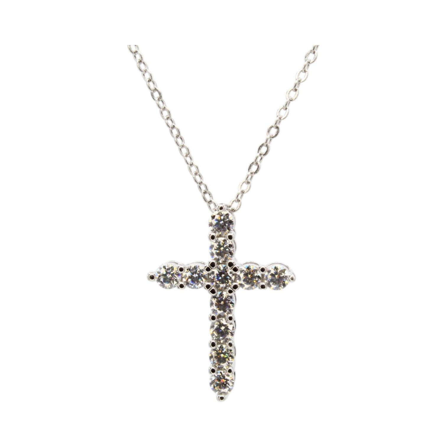Medium Moissanite Cross Necklace