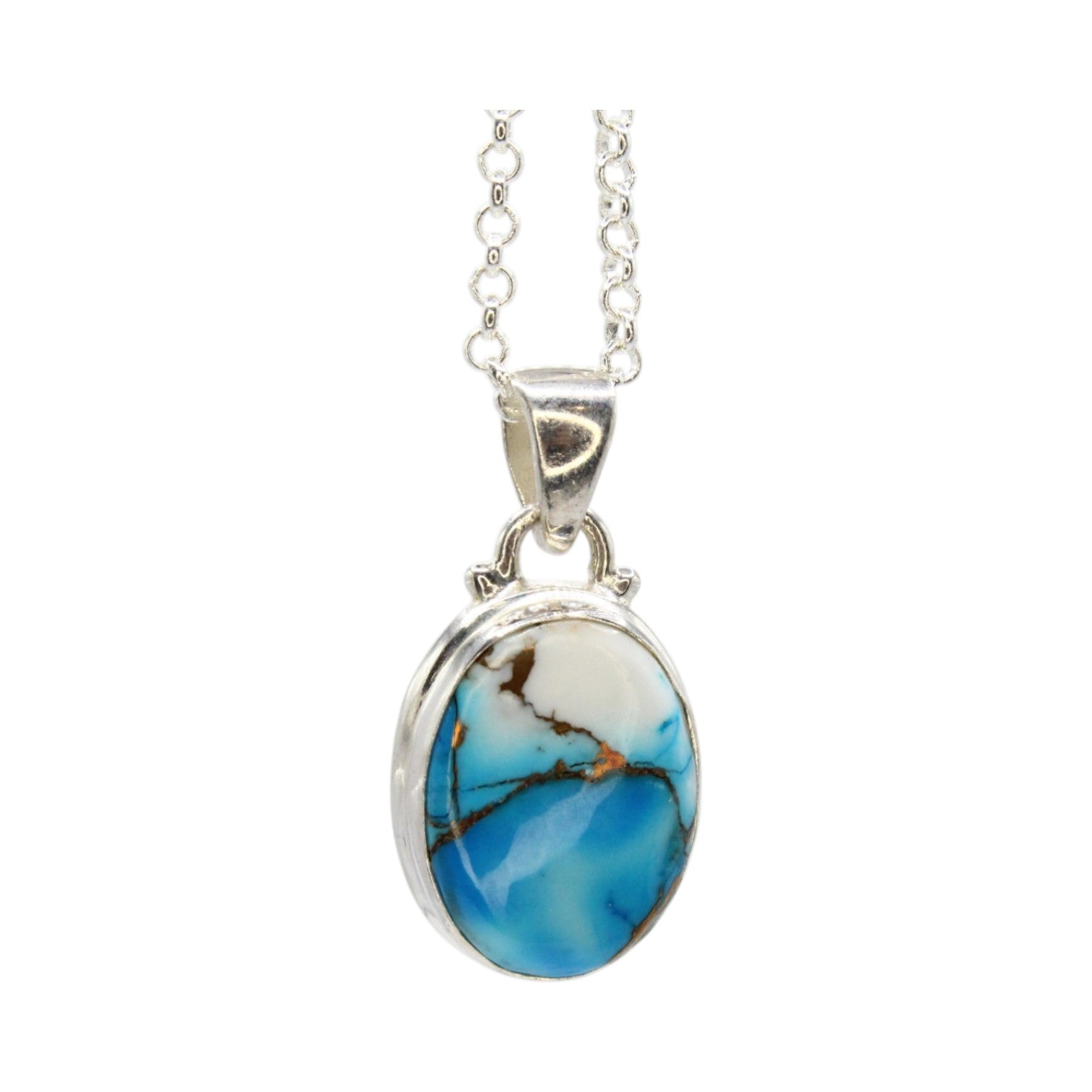Ice Blue Dahlia Turquoise Necklace