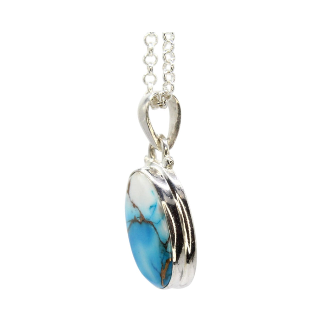 Ice Blue Dahlia Turquoise Necklace