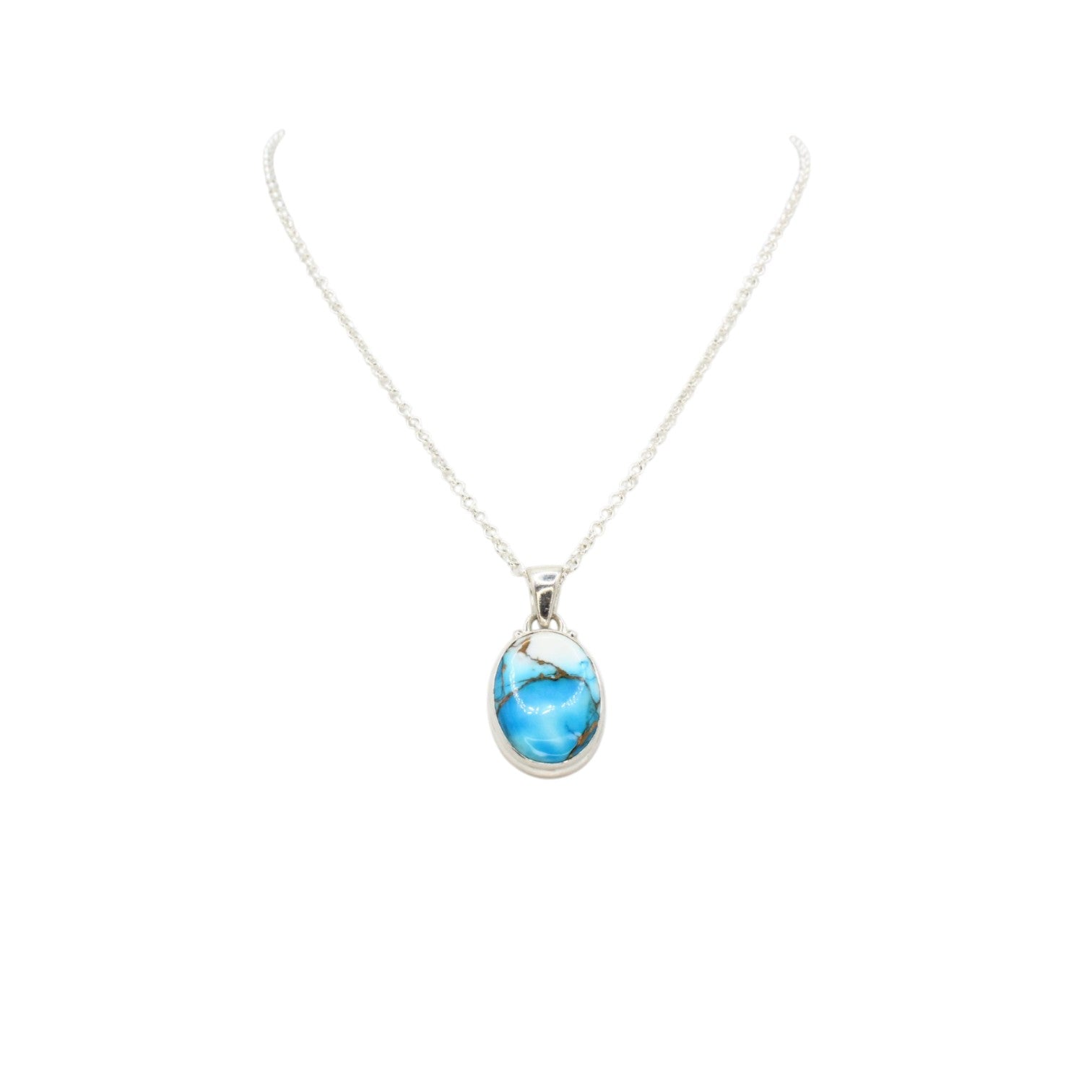 Ice Blue Dahlia Turquoise Necklace
